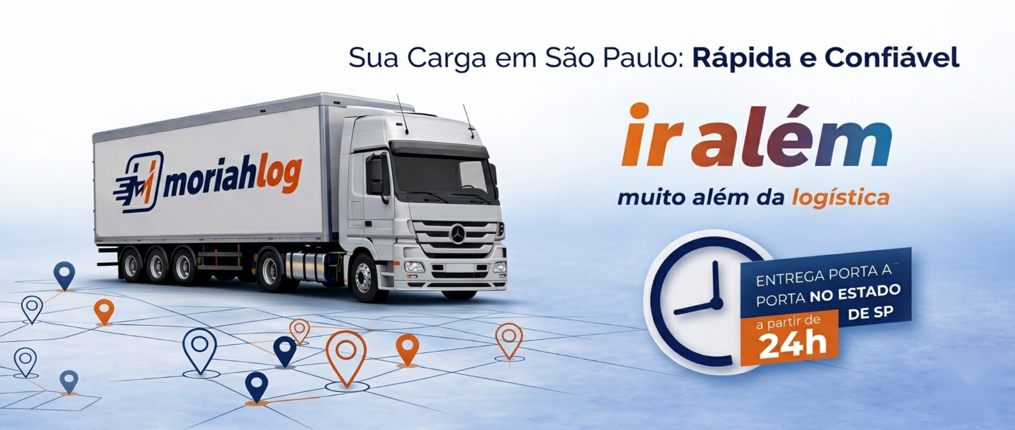 Caminhão da Moriah Log com destaque para prazo de entrega